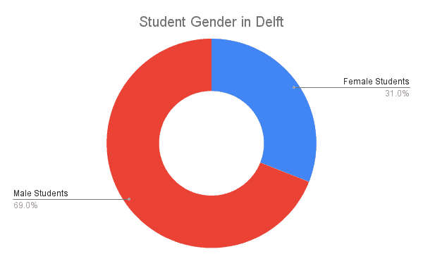 Student Gender in Delft chart - 42WorkSpace 