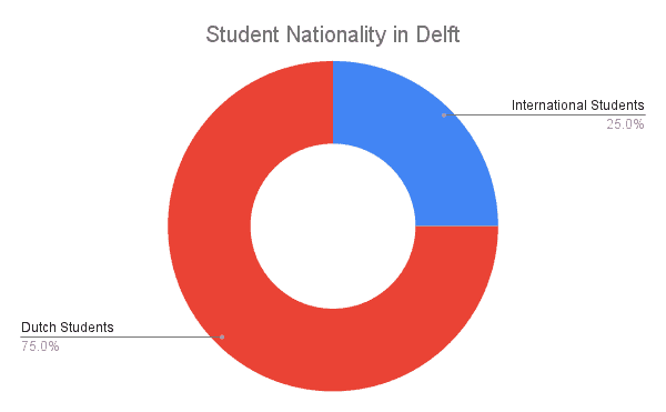 Students nationalities in Delft chart - 42WorkSpace 